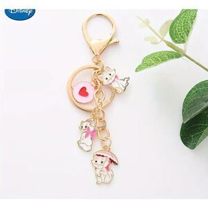 Copied - New! Kawaii Disney Marie Cat Charm Keychain Keyring Holder B